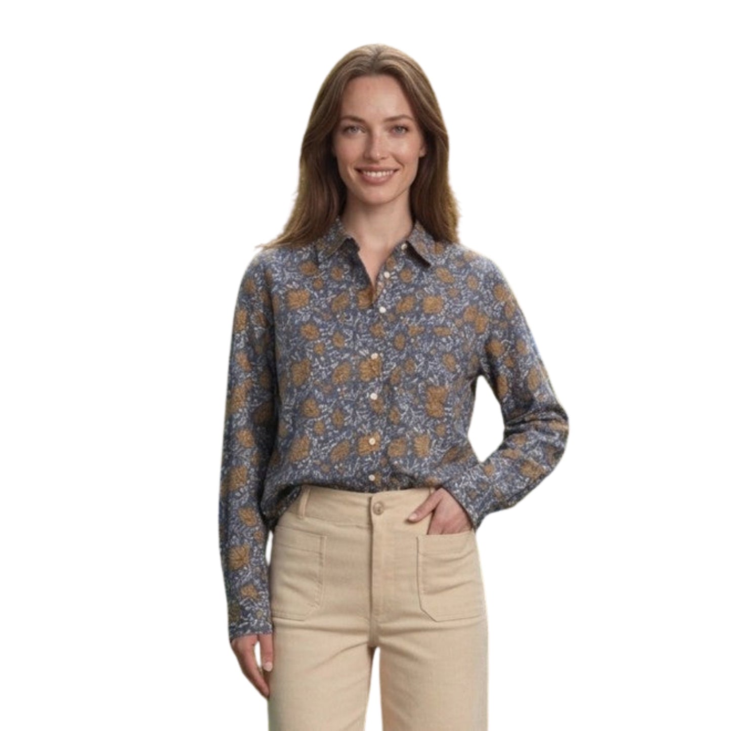 Good Boyfriend Shirt - Ojai Floral Coastal Blue Fawn