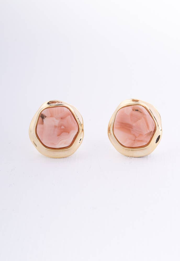 Opulence Opal Studs in Iridescent Pink
