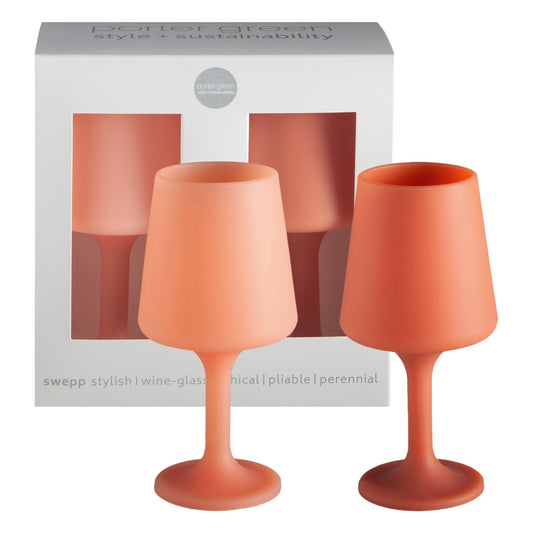 terra + peach | swepp | silicone unbreakable wine glasses