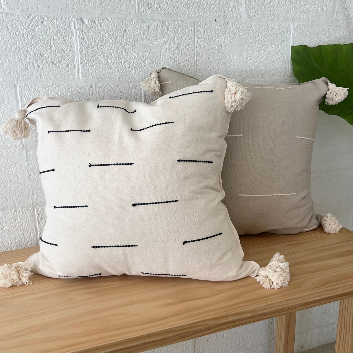 XL Cotton Tassel Pillow № 4