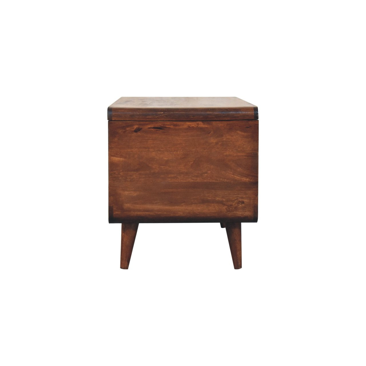 Solid Wood Curved California Walnut Blanket Box