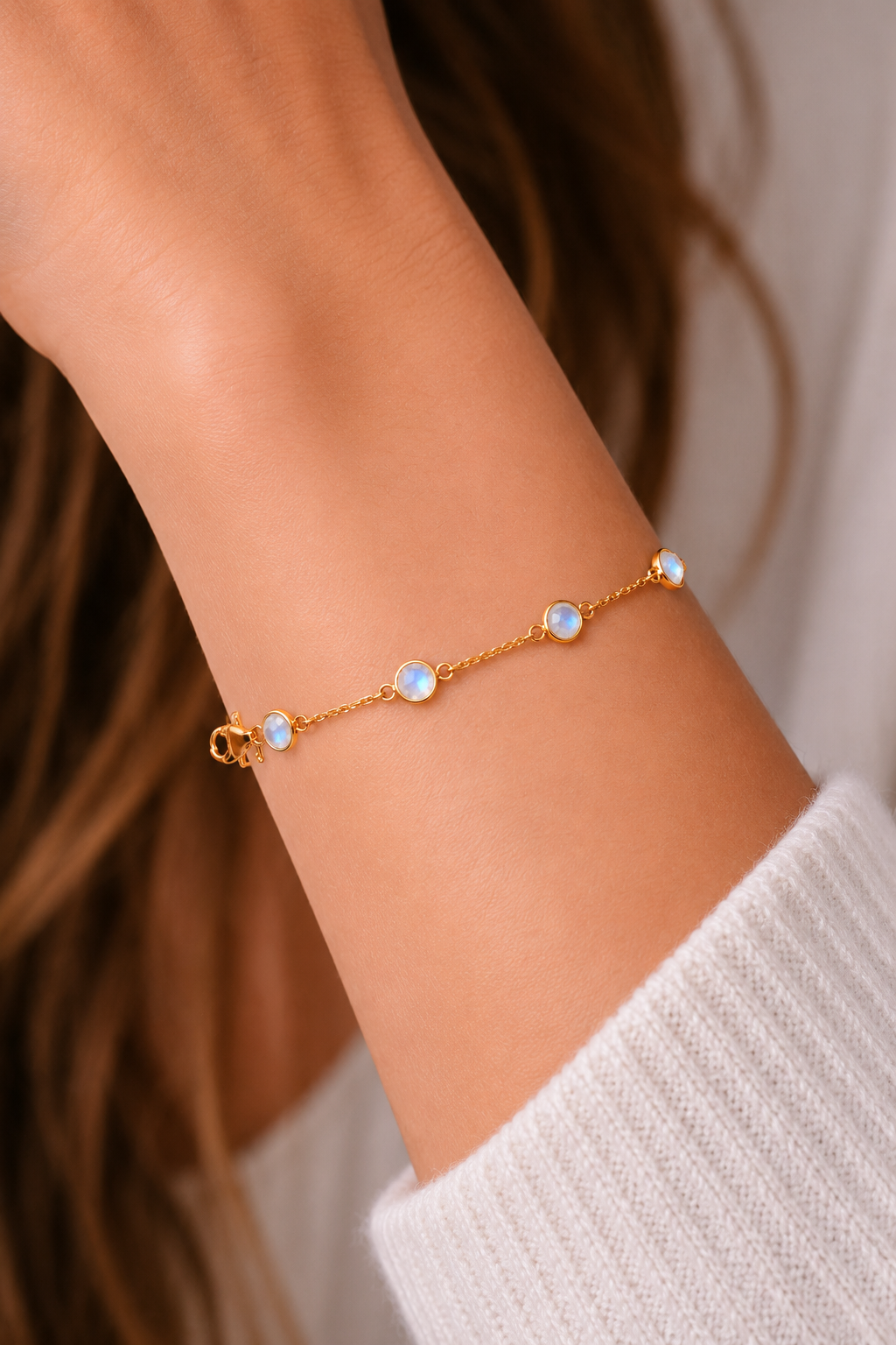June Birthstone Bracelet — Moonstone