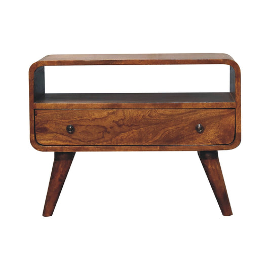 Solid Wood Mini Curved Media Unit