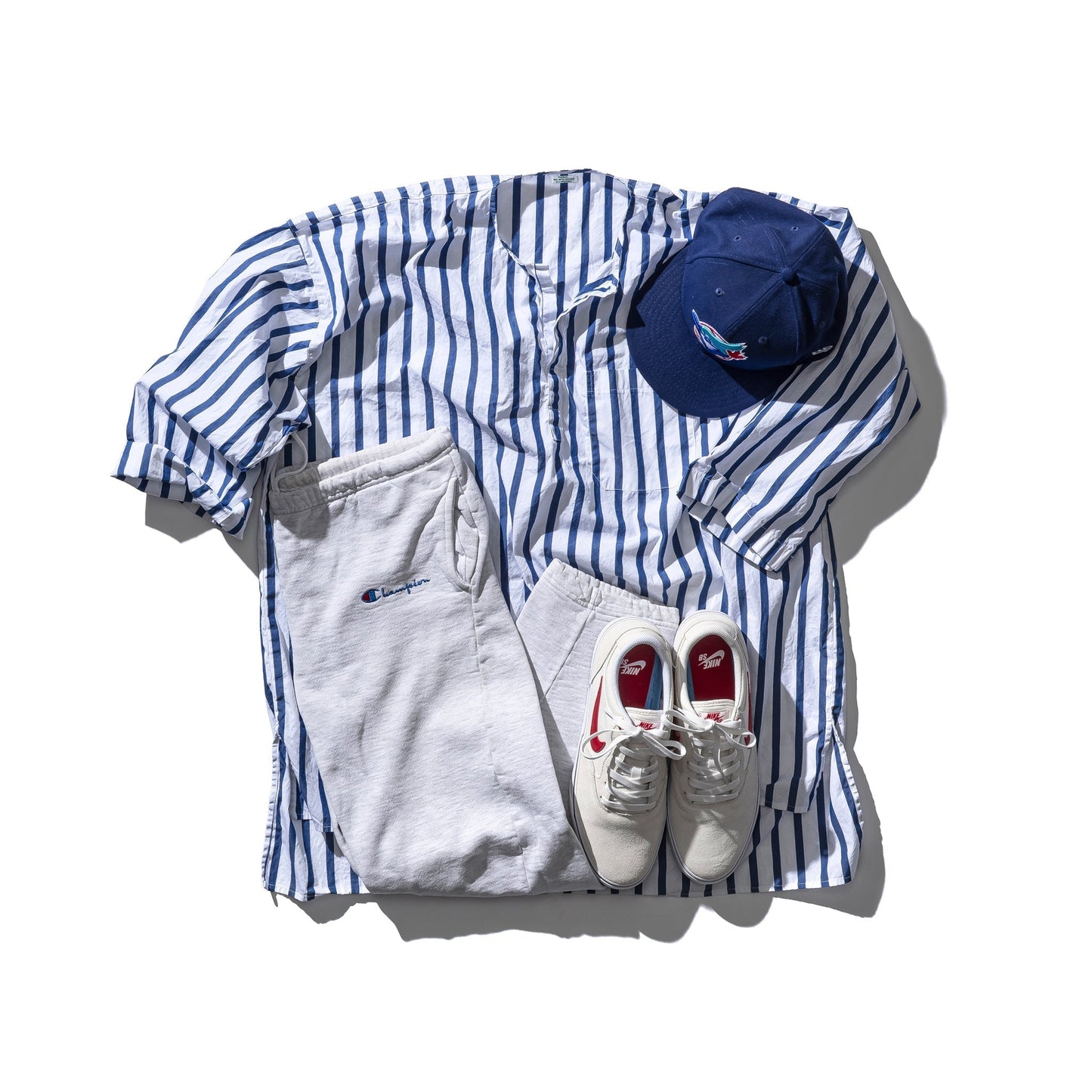 Cotton Crew Neck Stripe Shirt