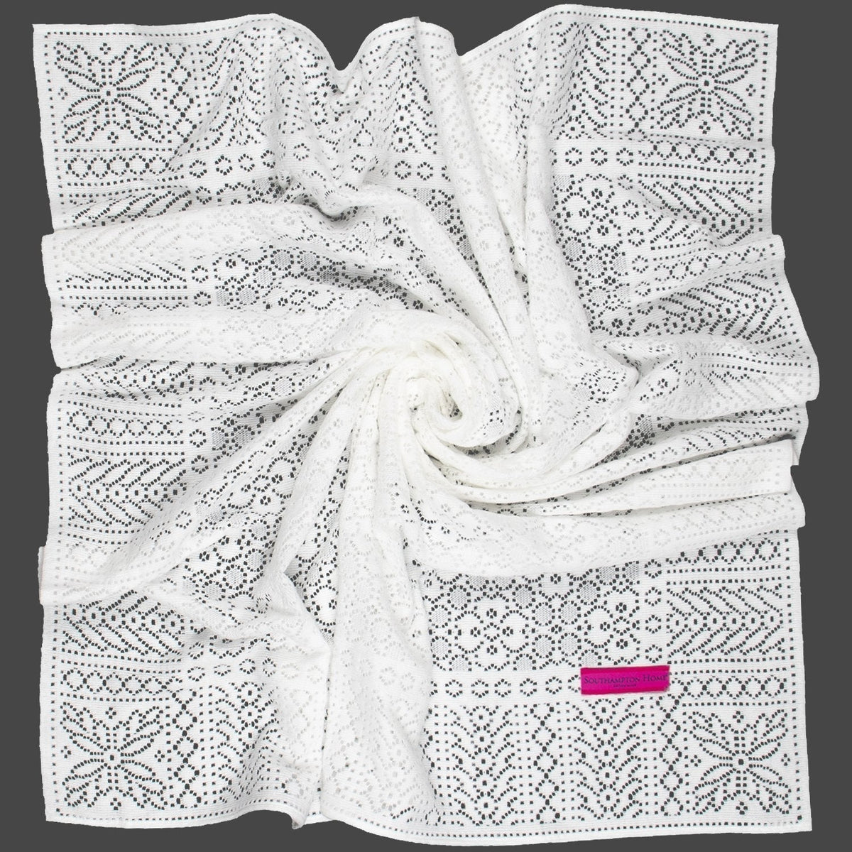 Southampton Home Lace Weave Baby Shawl ~ White ~