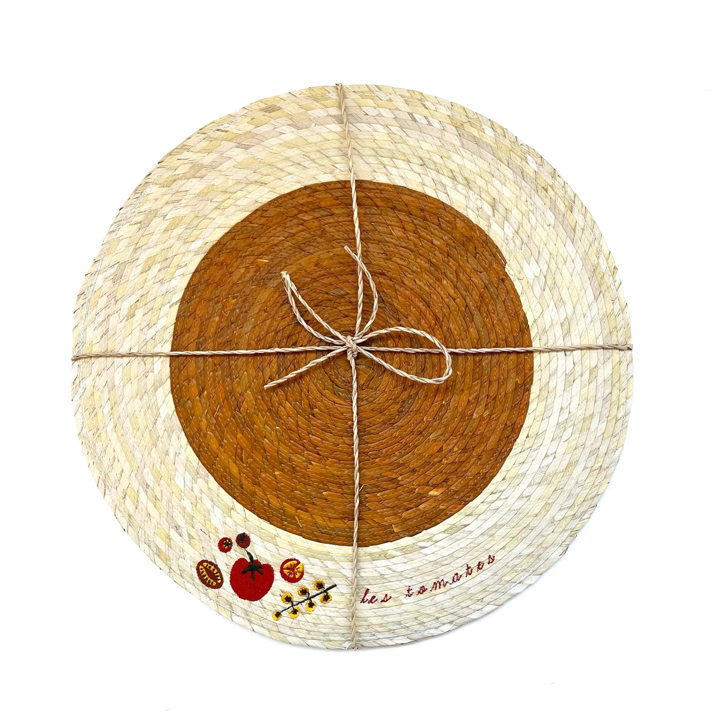 S/2 Palm Double Sided Placemat with Embroidery - Les Tomates