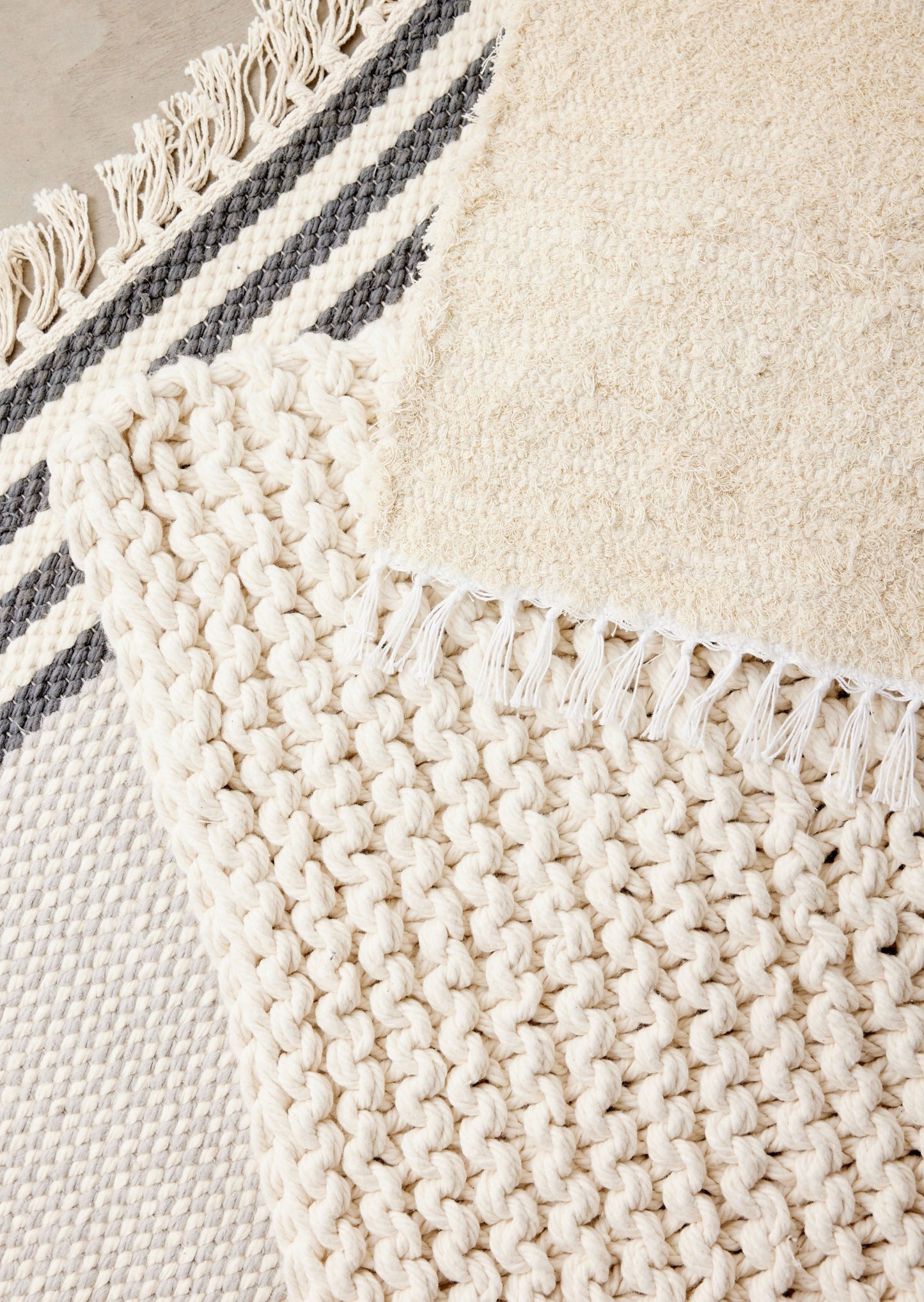 Chunky Ecru Hand-Loomed Mat - Osadia Concept Store