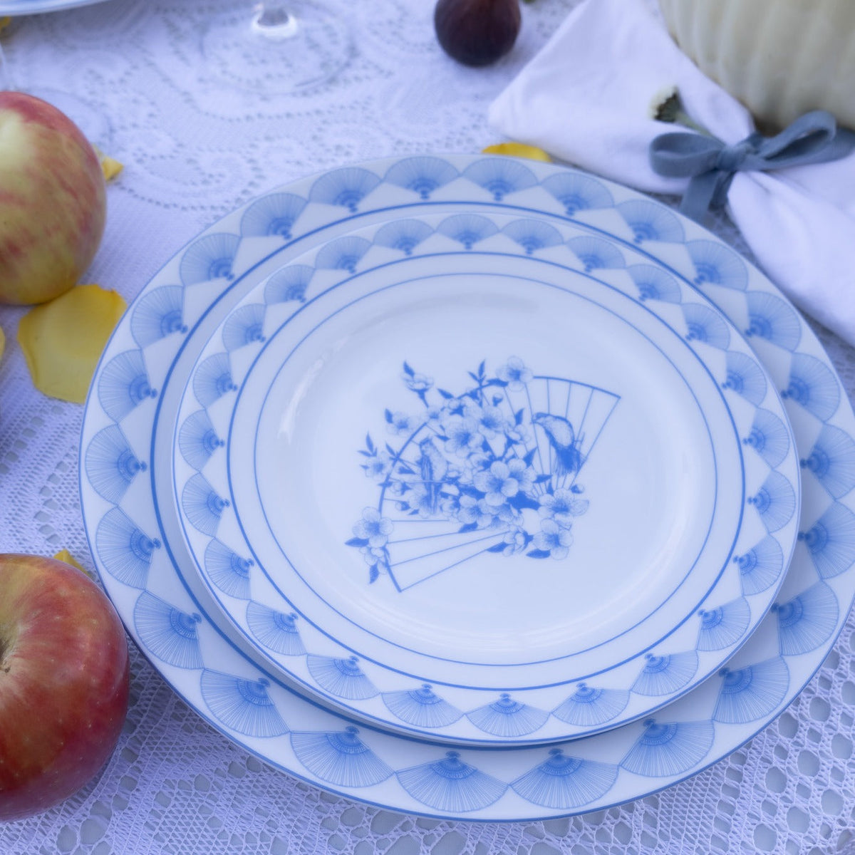 Blue Nightingale Porcelain Salad Plates, Set of 4