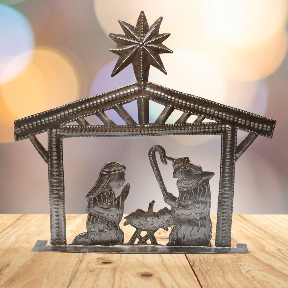 Stable Nativity Metal Art