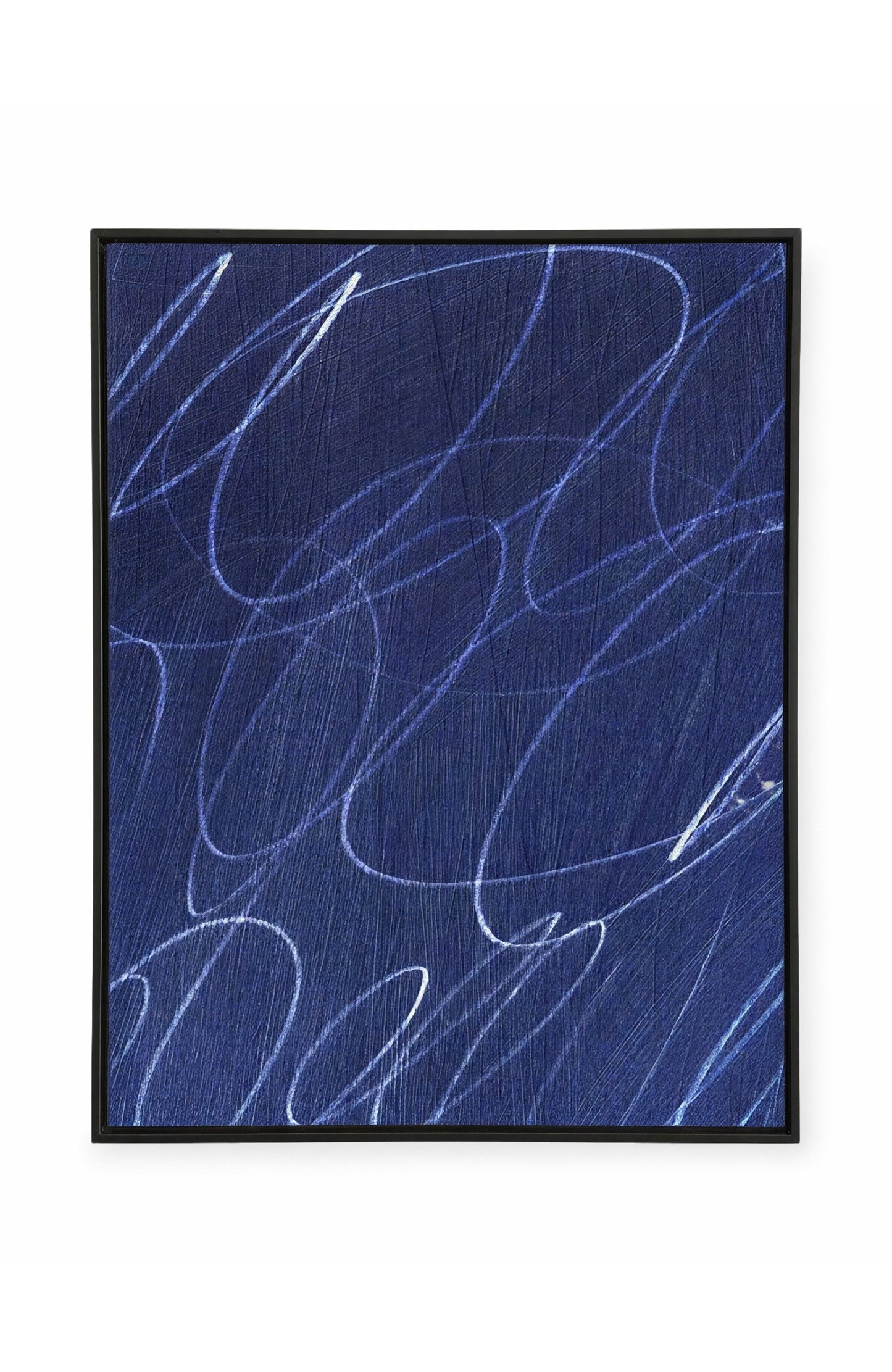 Gestural Marks in Marine by DSCVR Art Framed Canvas Wall Art