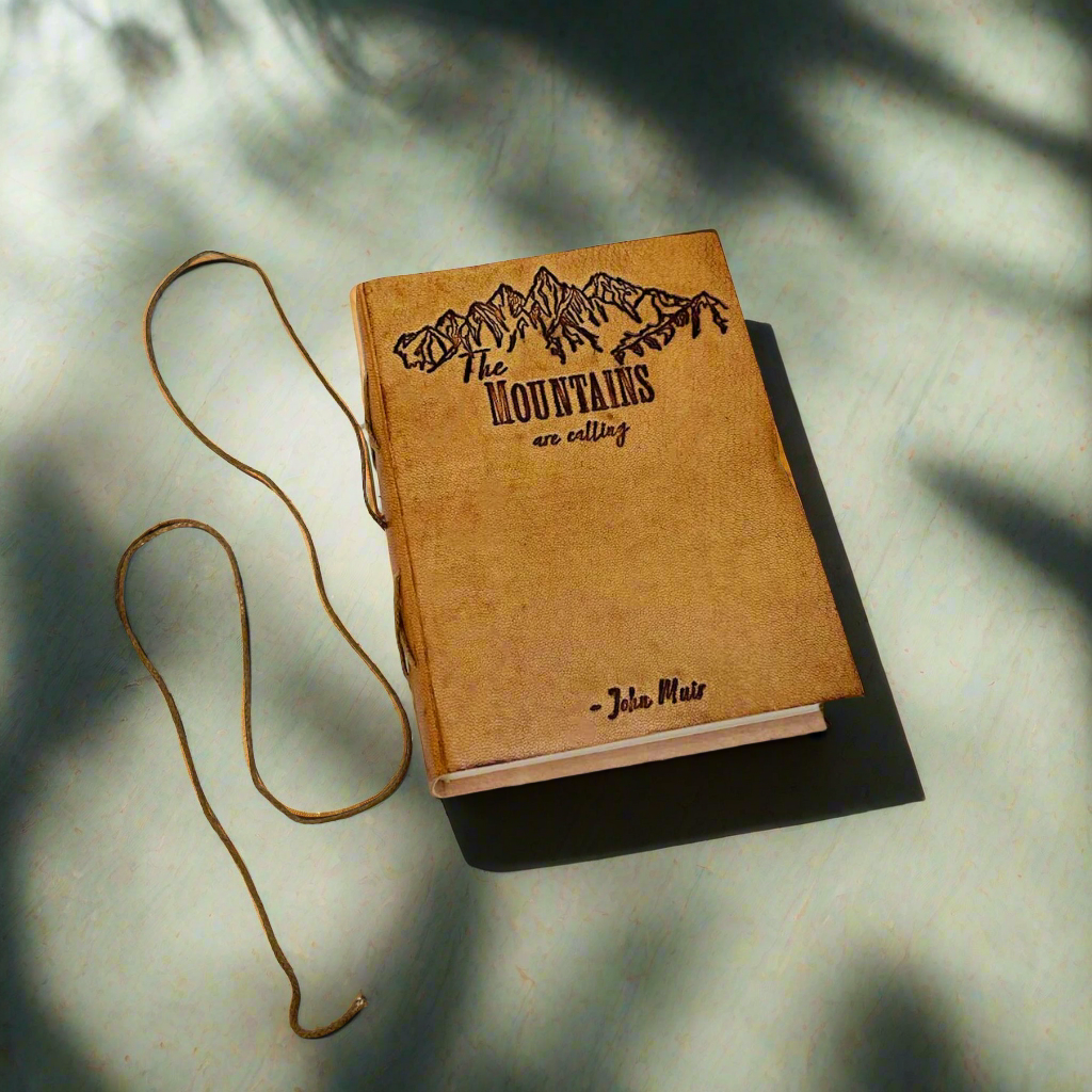 John Muir Quote Leather Journal