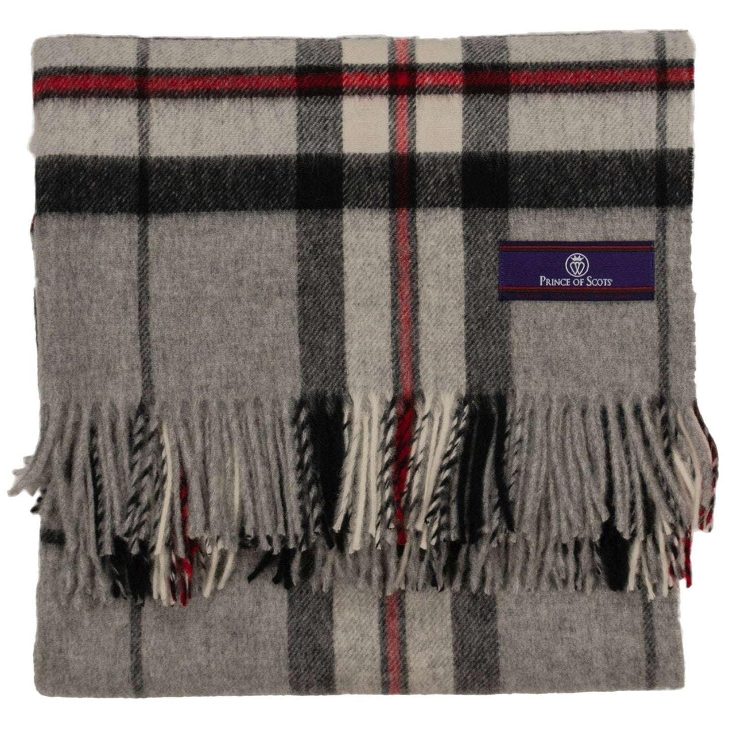 Prince of Scots Merino Wool Throw ~ Grey Thompson ~