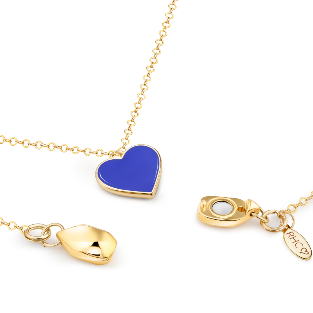 Single Hearted Girl Blue Heart Necklace | Magnetic Clasp