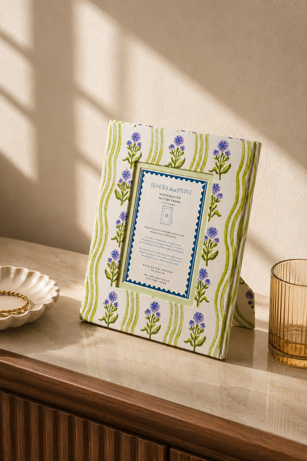 Large Block Print Photo Frame (5 x 7) - Leher Lilac