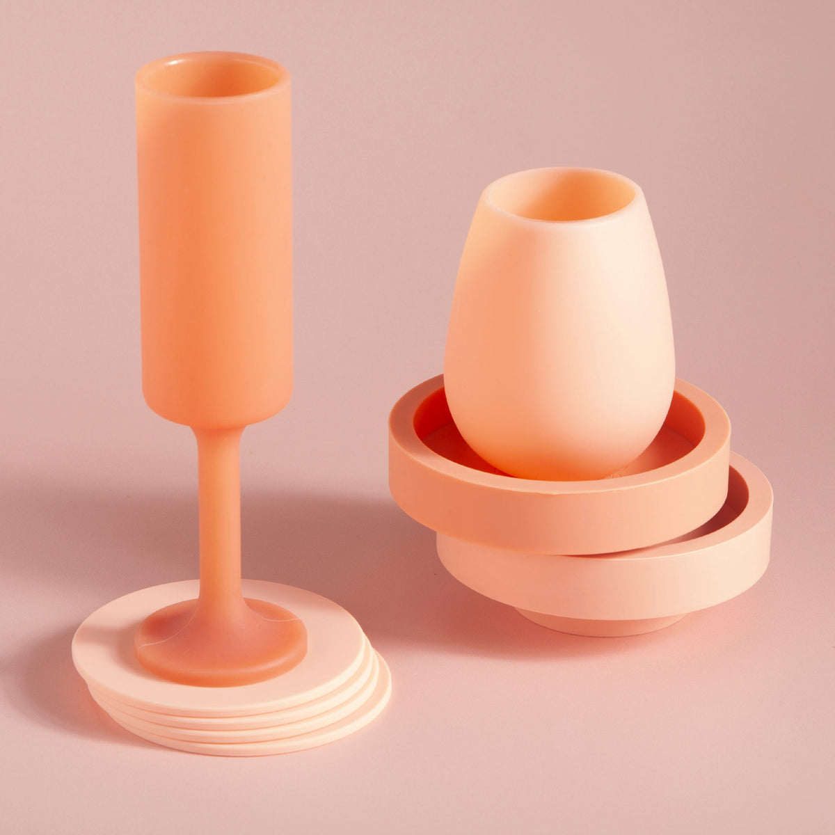 terra + peach | seff | silicone unbreakable champagne flute