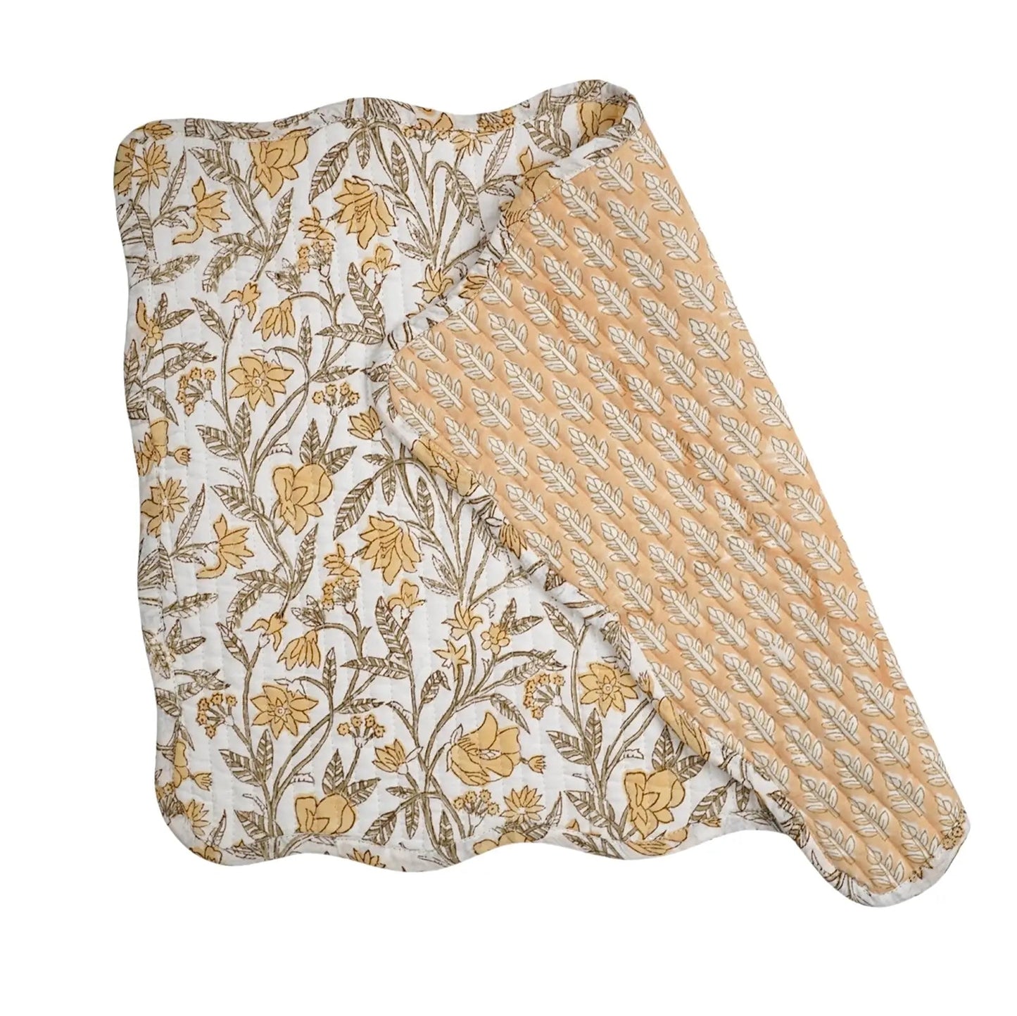 S/2 Amaltas Block Print Quilted Reversible Placemats