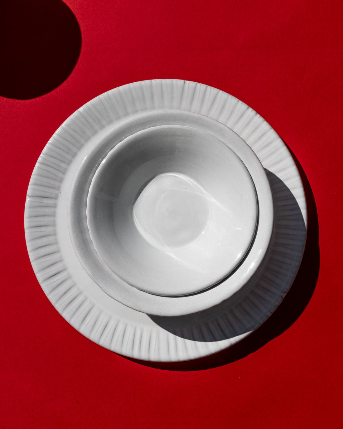 Lines Dinner Plates in Milk White - Set of 4