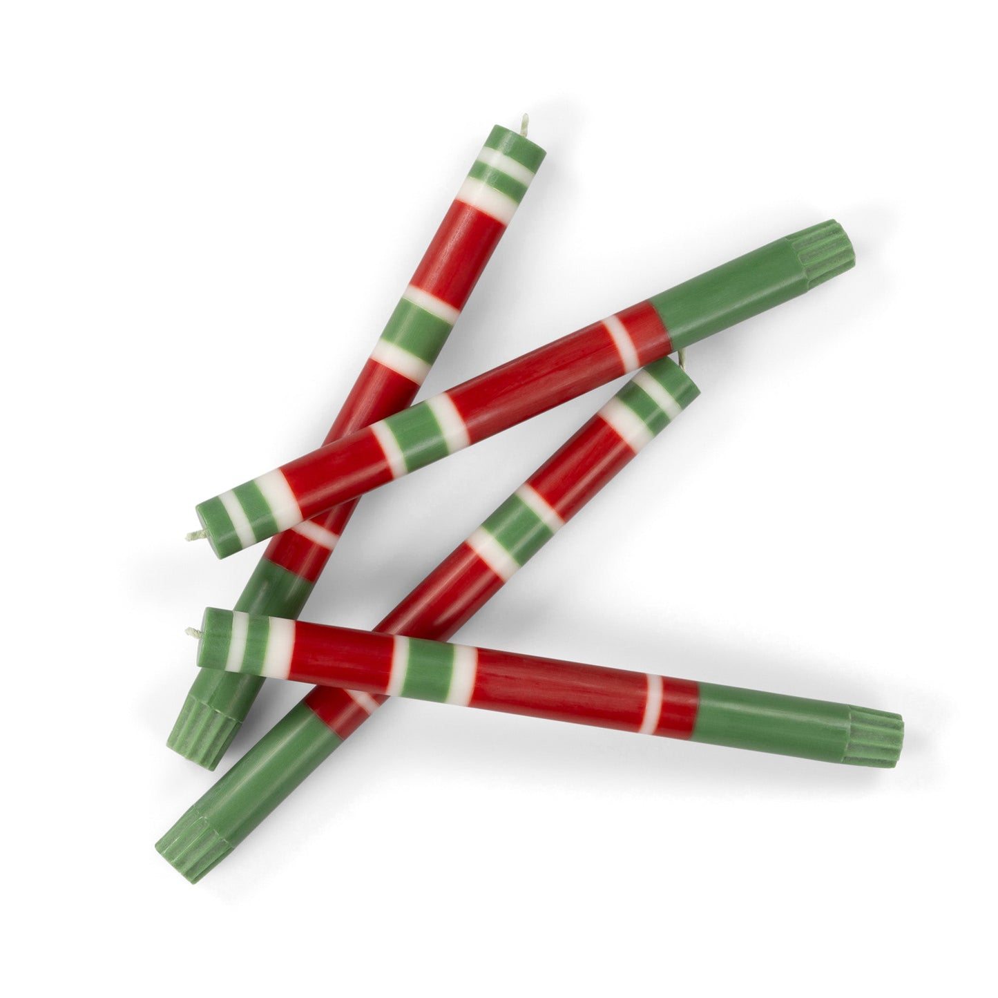 Striped Dinner Candles Holiday Set