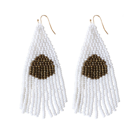 Luna White Embera Earring