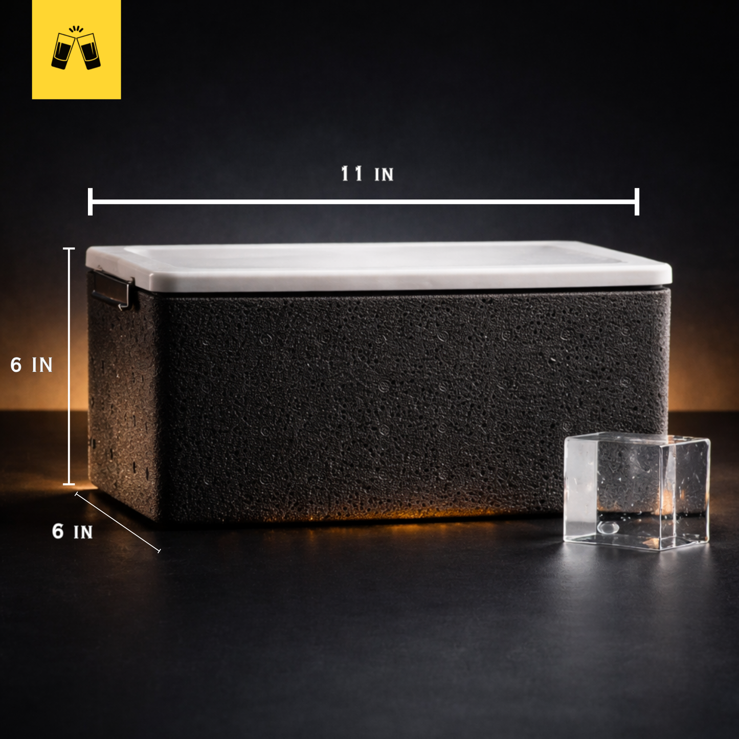 Crystal Clear Ice Cube Maker Mold - Eight 2" Square Ice Cubes