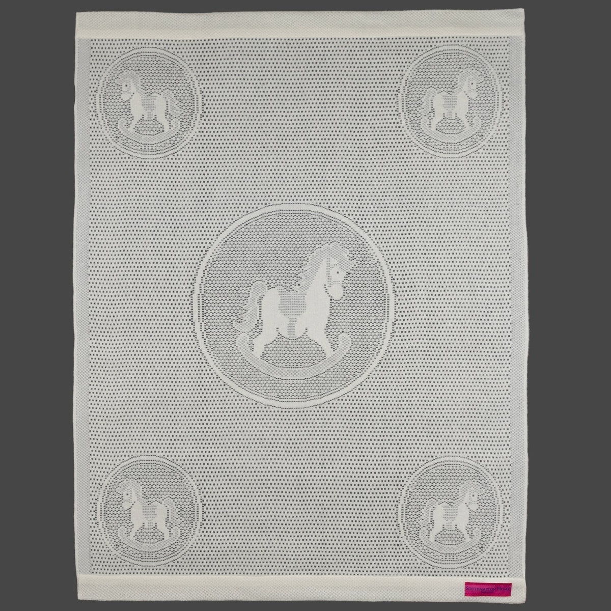 Southampton Home Lace Weave Rocking Horse Baby Blanket - Ivory