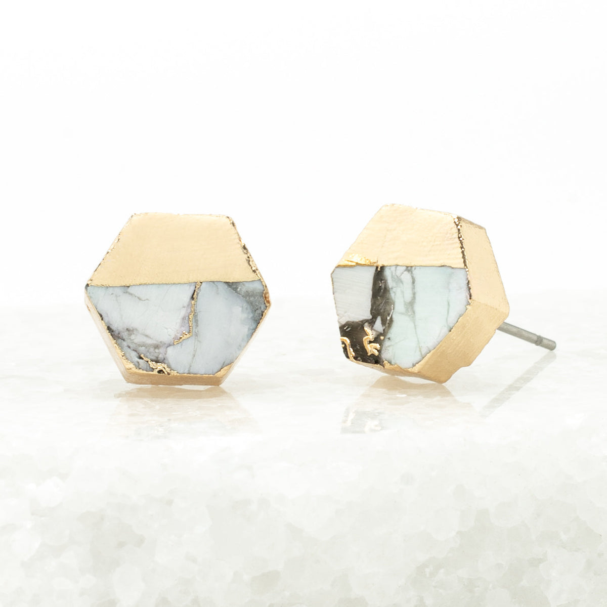 Canopy Stud Earrings – White Turquoise