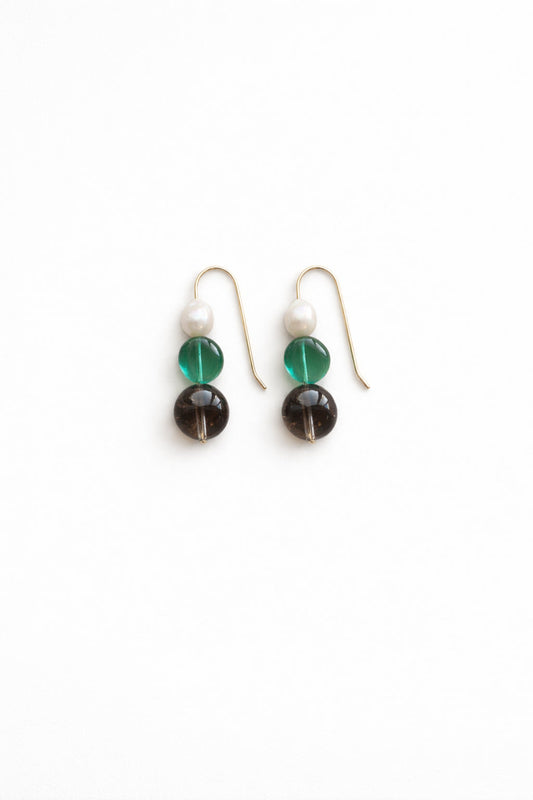 Sage & Pearl Earrings | Gold Fill
