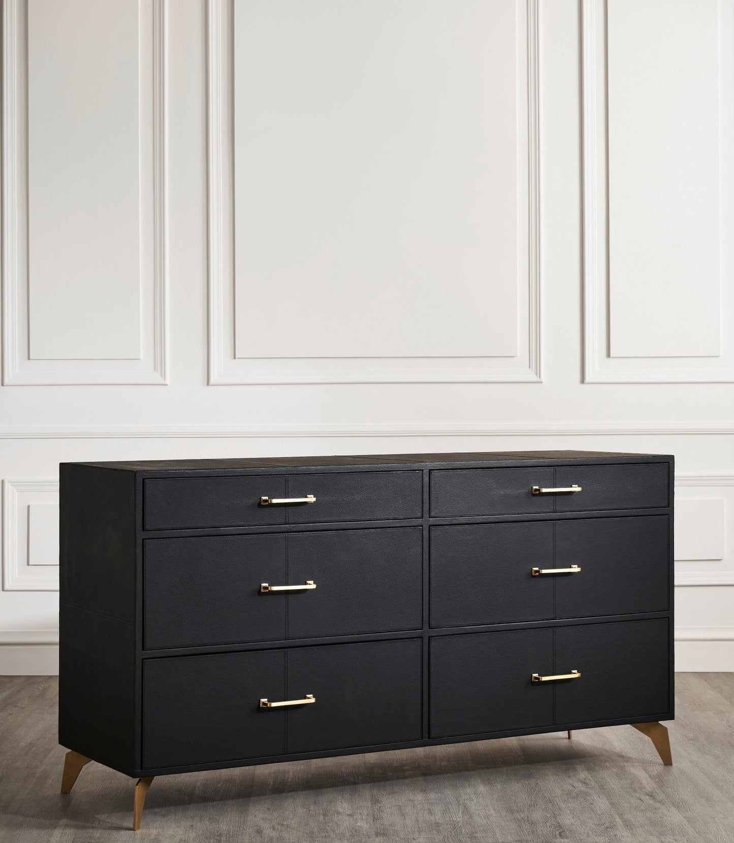 Berkeley Six Drawer Leather Dresser