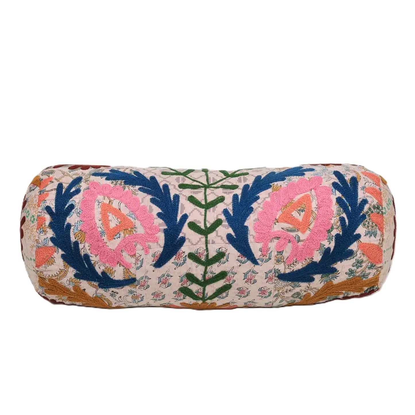 Kantha Charm Bolster | 21x8" | Cotton Fabric