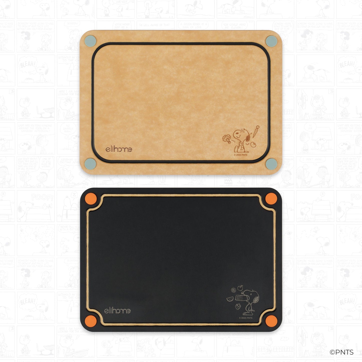 Elihome x Peanuts  4-in-1 Double-Sided Color-Coded Cutting Board Set