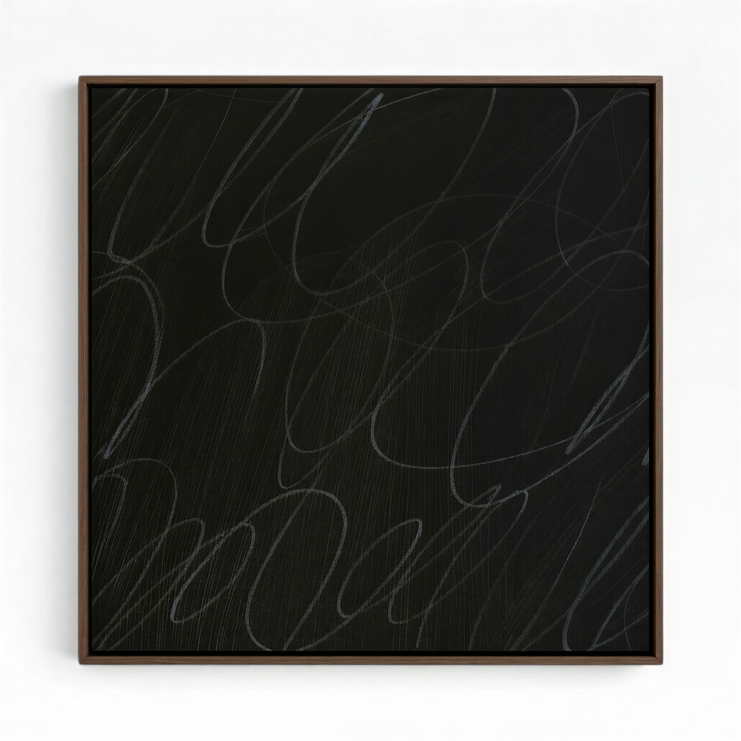 Gestural Marks in Charcoal by DSCVR Art Framed Square Canvas Wall Art