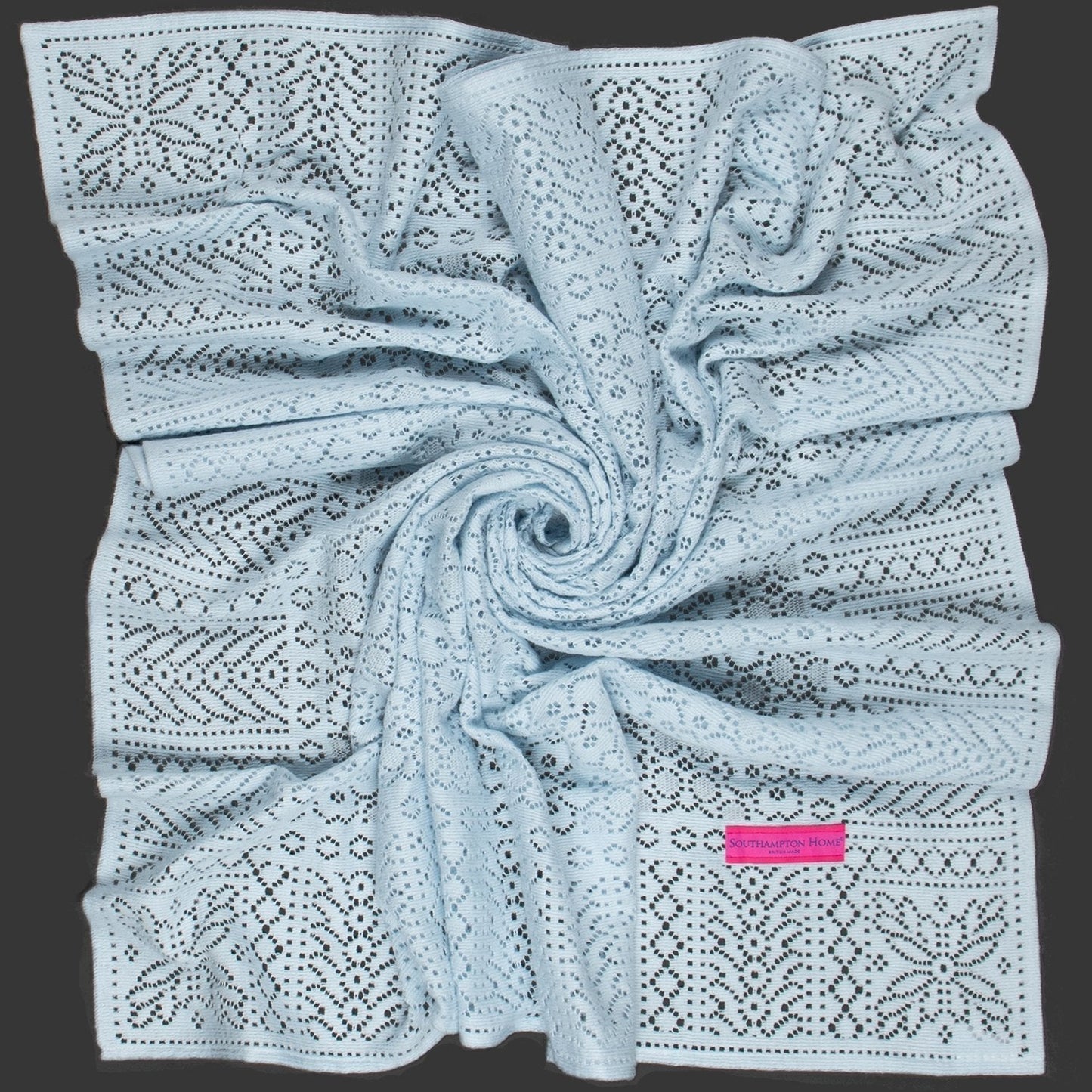 Southampton Home Lace Weave Baby Shawl ~ Blue ~