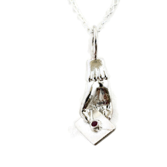 Sterling silver love letter necklace