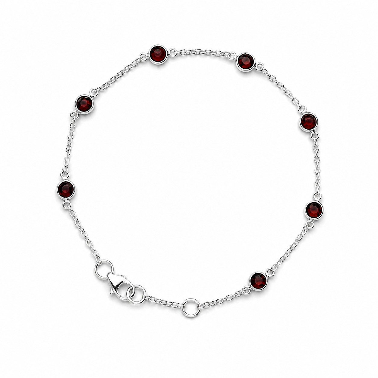 January Birthstone Bracelet — Garnet