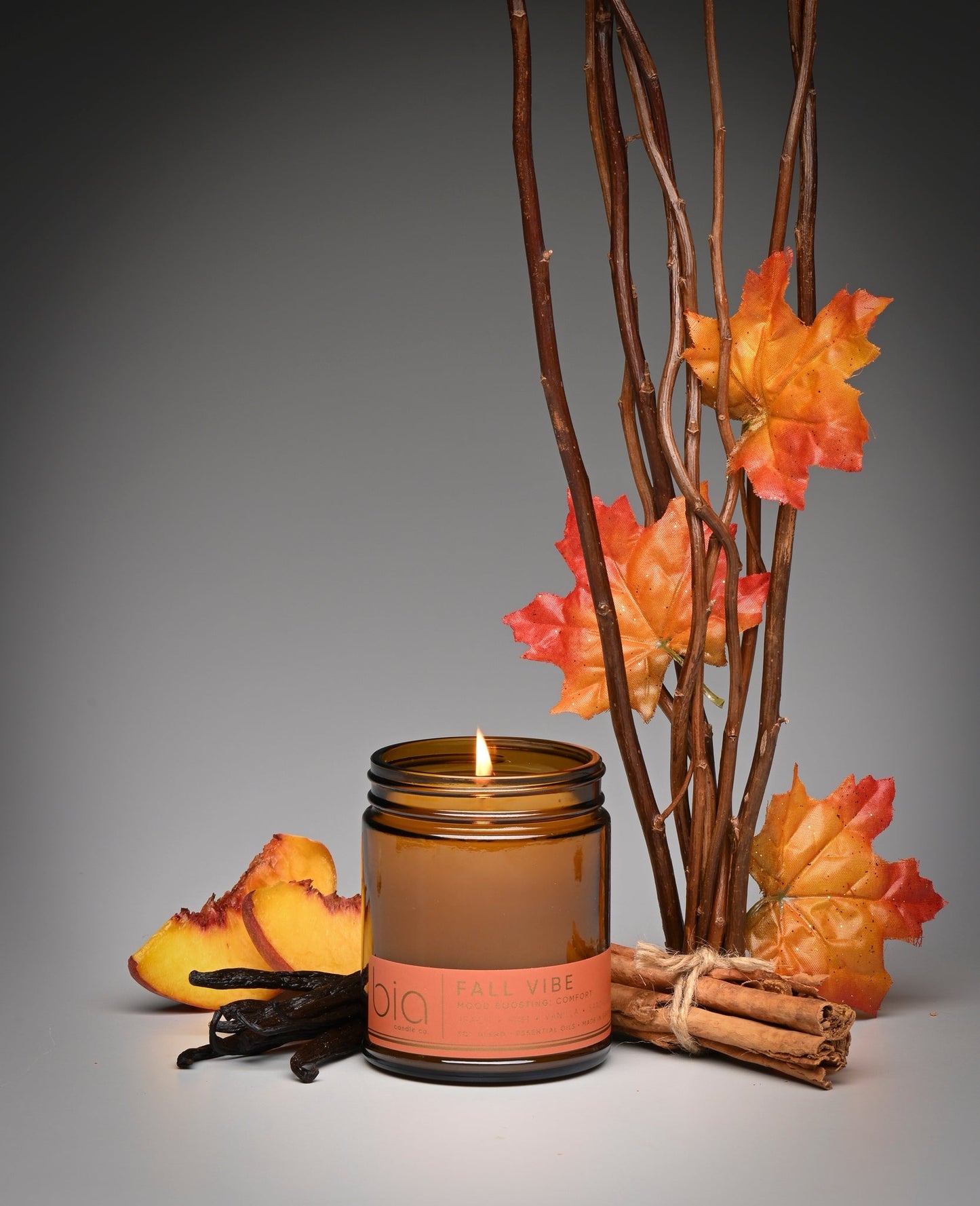 Fall Vibe Functional Fragrance Soy Blend Candle — Spiced Fruit, Cedarwood & Vanilla