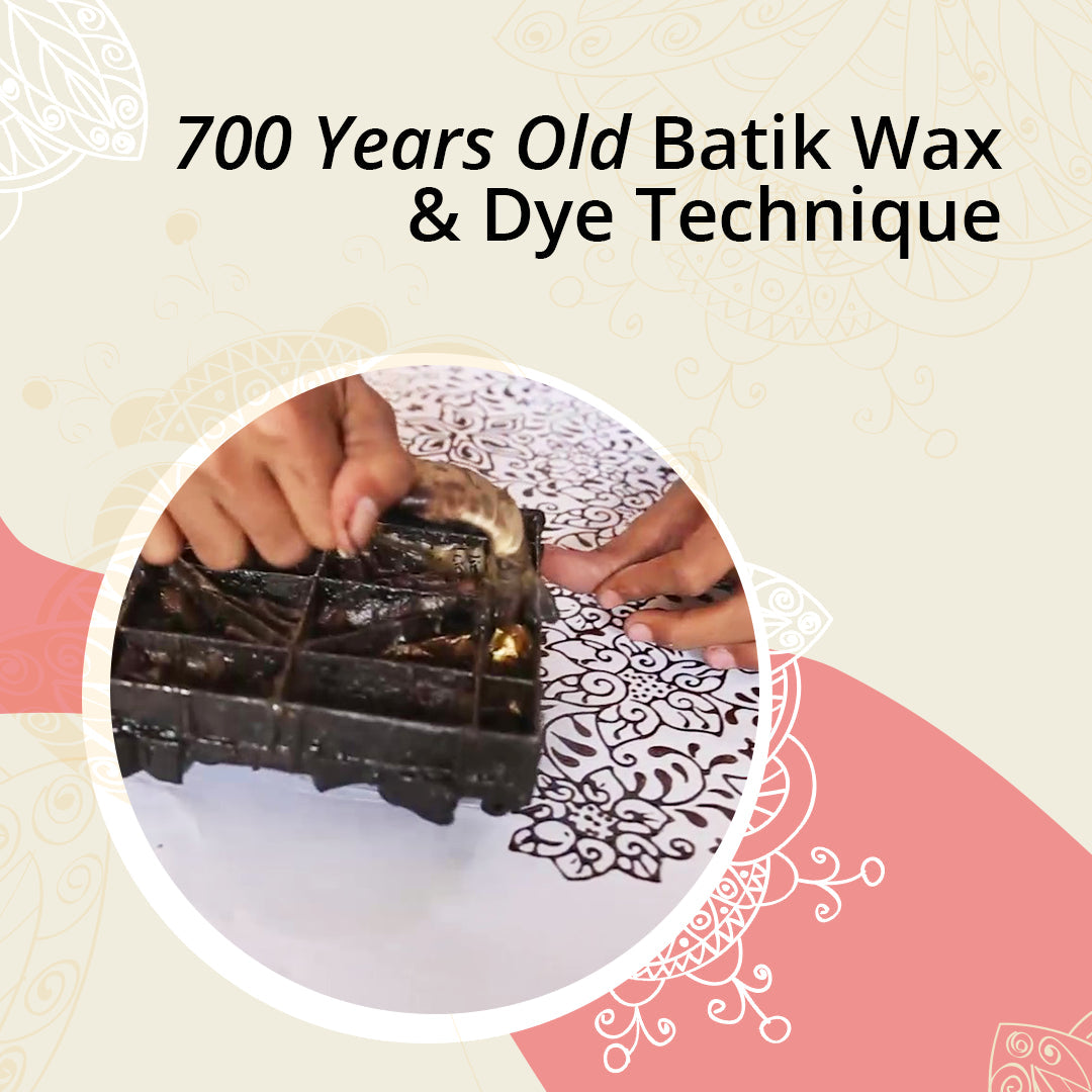 Hand Dyed Batik Scarf, Soft Cotton, Mangosteen, Blue, Pink, Fruit, Floral - Osadia Concept Store