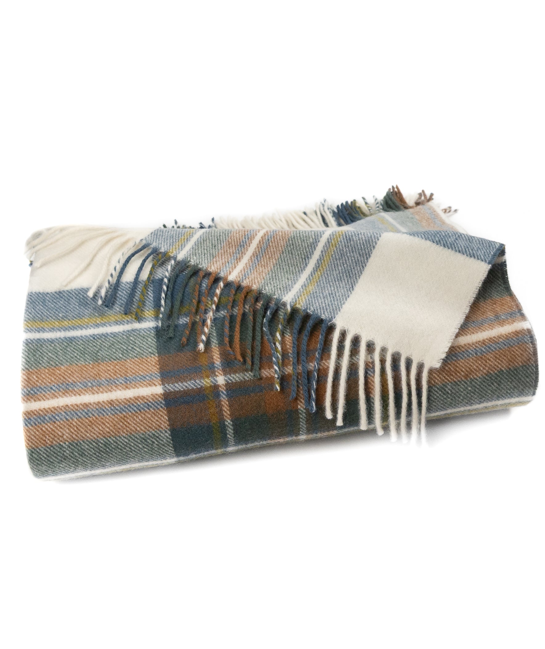 Highland Tartan Tweed Merino Wool Throw ~ Muted Blue Stewart ~ - Osadia Concept Store