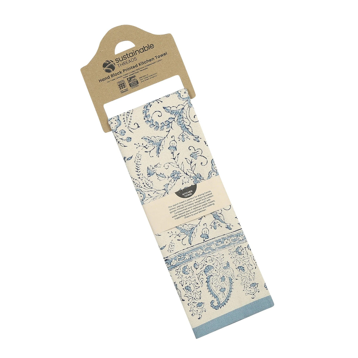 Cotton Kitchen Towel | Hand Block Printed | Ivy