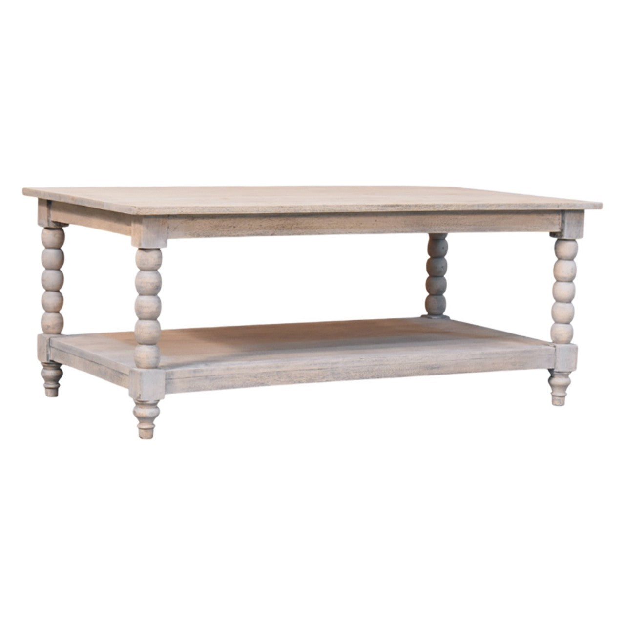 Solid Wood Ellsworth Spindle Coffee Table in Acid Wash