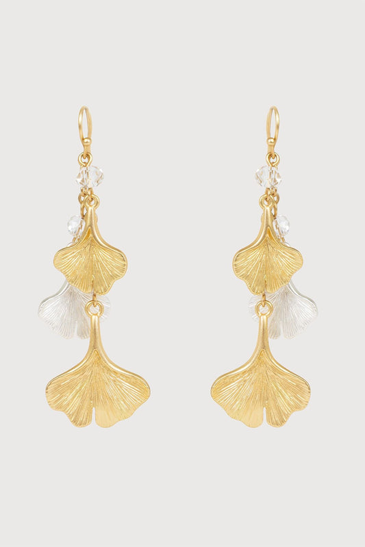 Ginkgo Leaf Drop Earrings