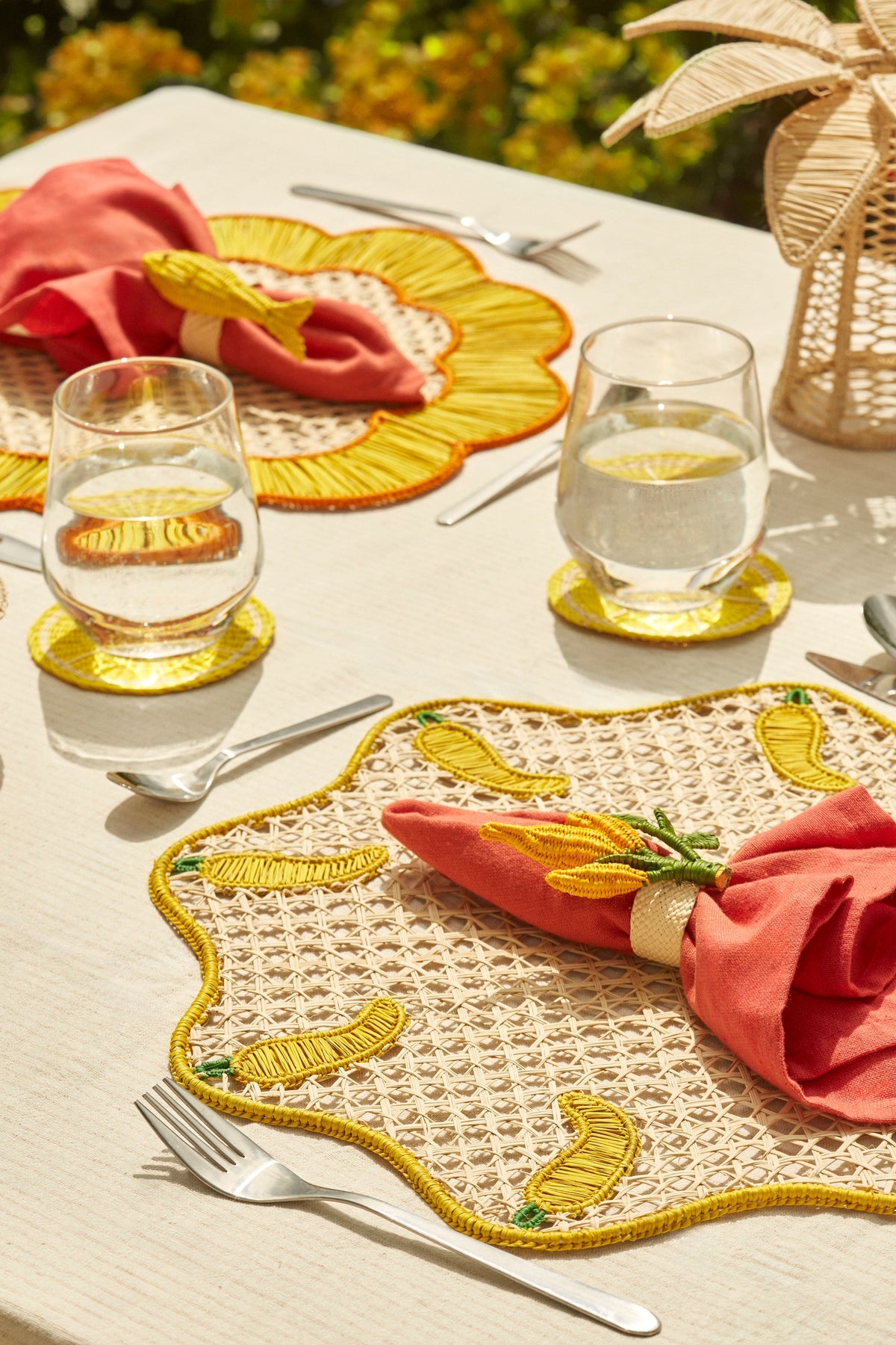 S/2 Breezy Placemat Yellow/Orange