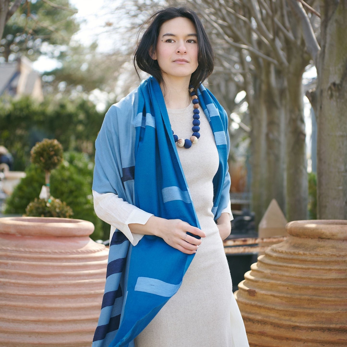 Mihika Silk Beaded Necklace Modern Artisanal— Indigold