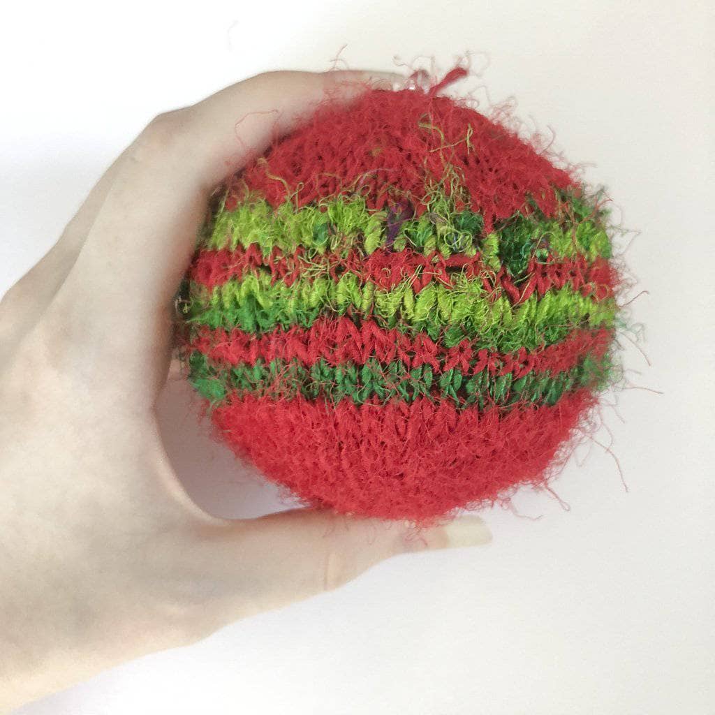 Striped Christmas Ornaments Knitting Pattern