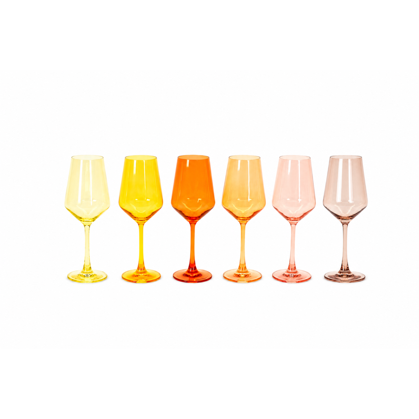 Golden Hour Collection - Ombre Set of 6 Colored Wine Glass