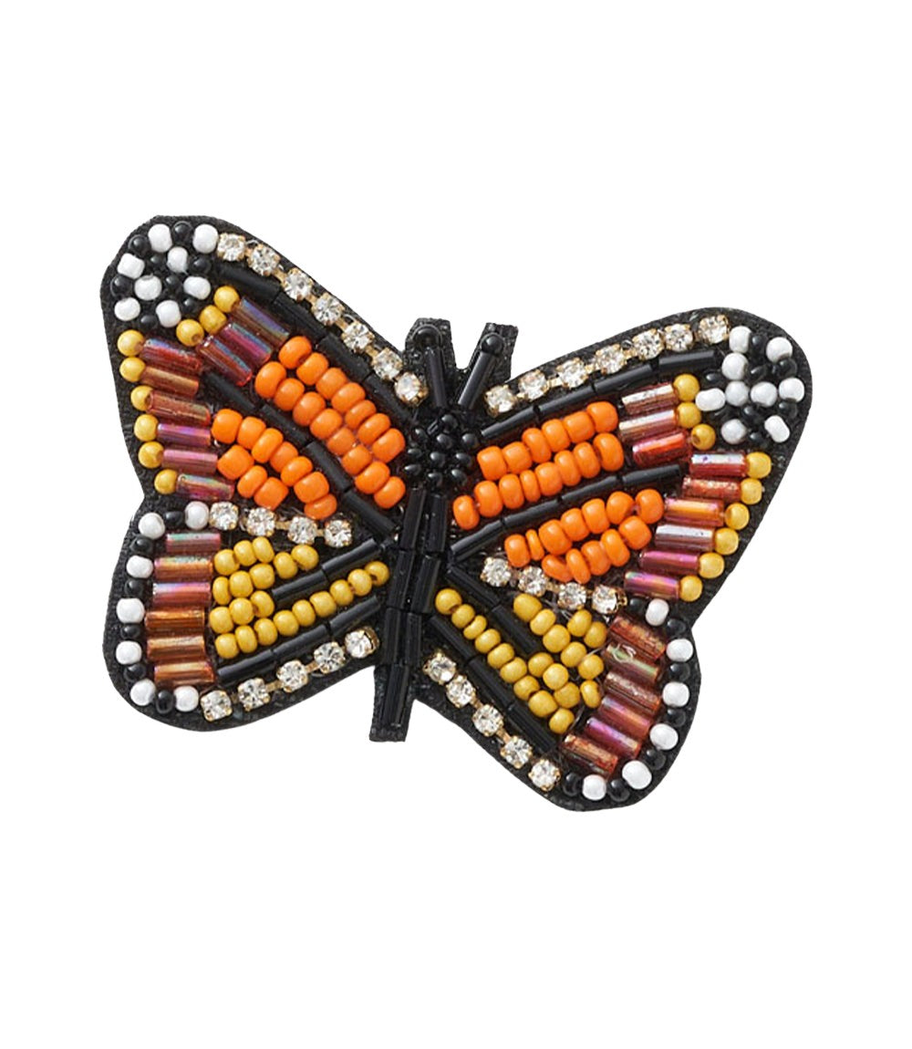 Bala Mani Beaded Butterfly Brooch Pin - Handmade