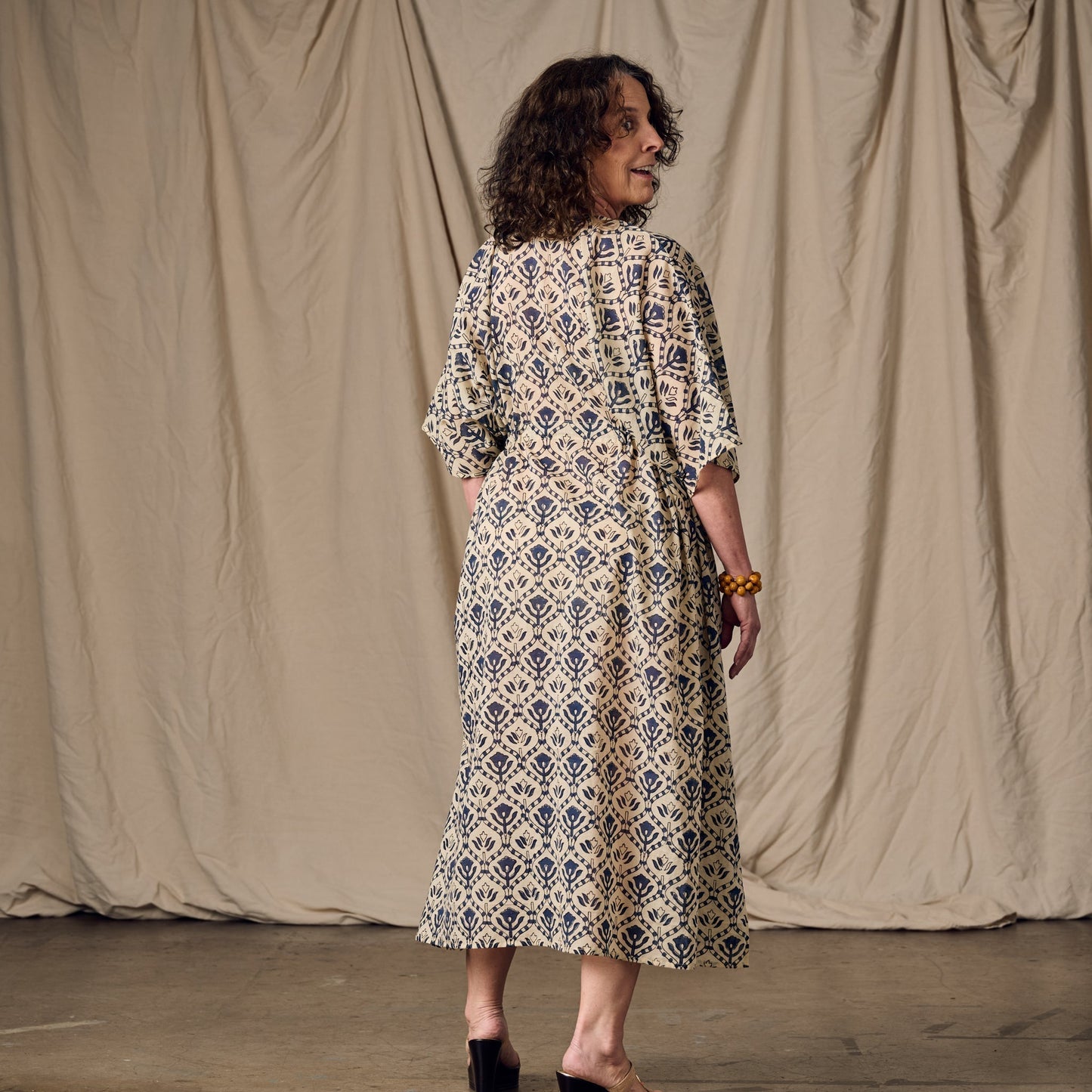 Panna Full Length Block Print Kaftan