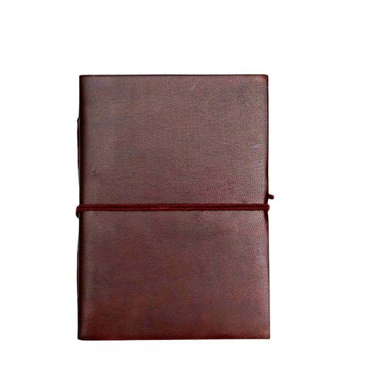 Rustic Dark Brown 5x7 Leather Journal - Unlined & Tree-Free Paper