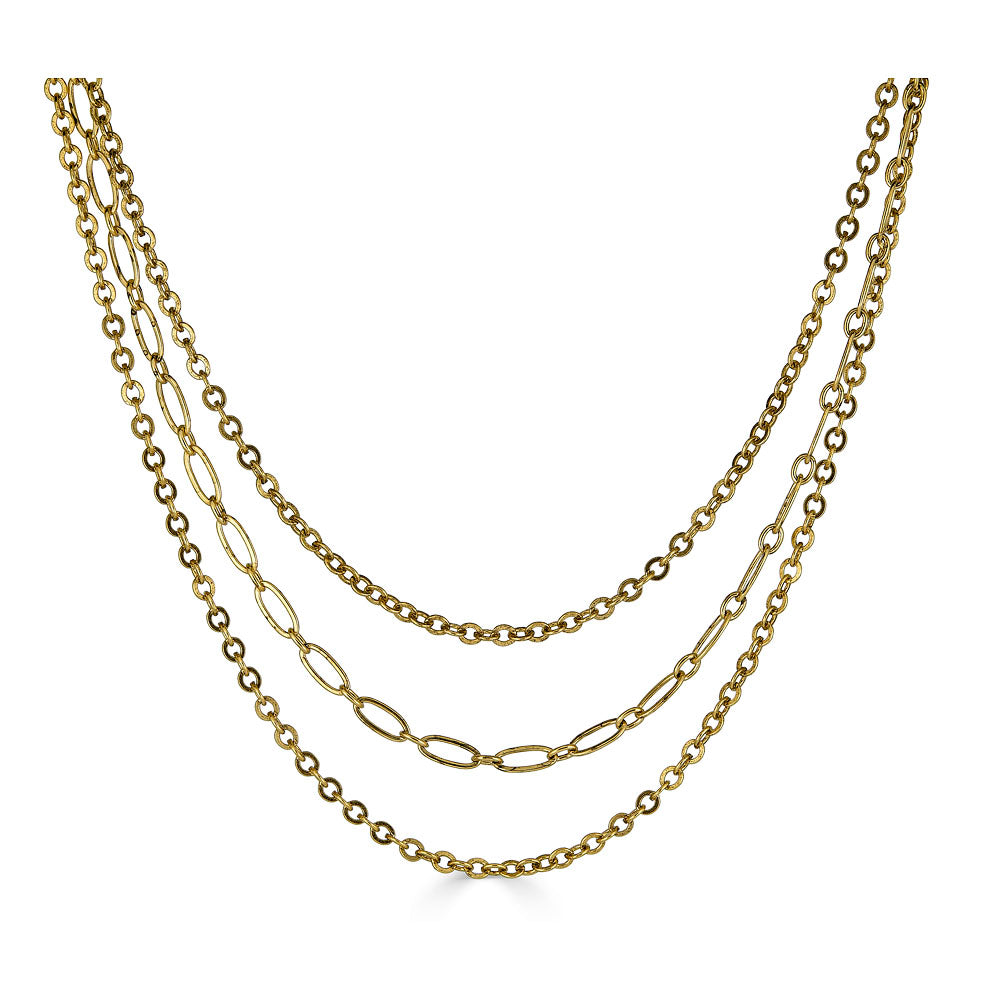 Gold Delicate Three Strand Necklace