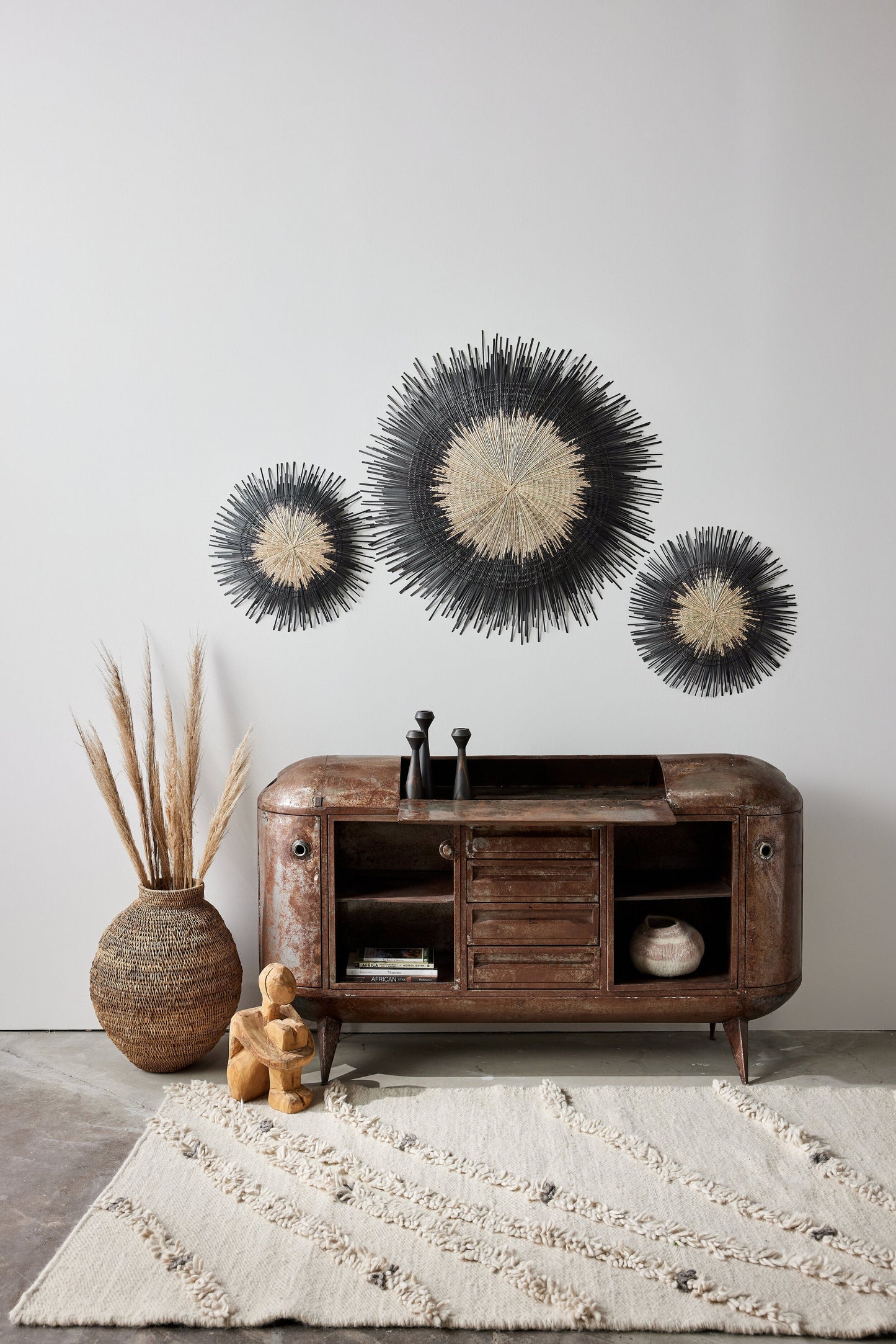 Usiku Black and Natural Woven Wall Art