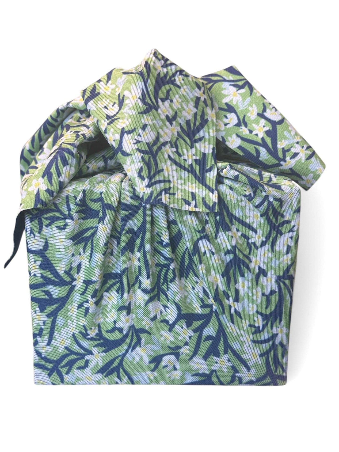 Set of 3 (S, L, XL) Reusable Cloth Furoshiki Gift Wrap | Spring Floral & Deep Blue